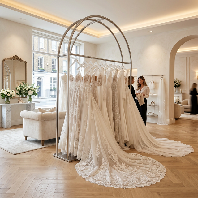 Arched Silver Bridal Rack